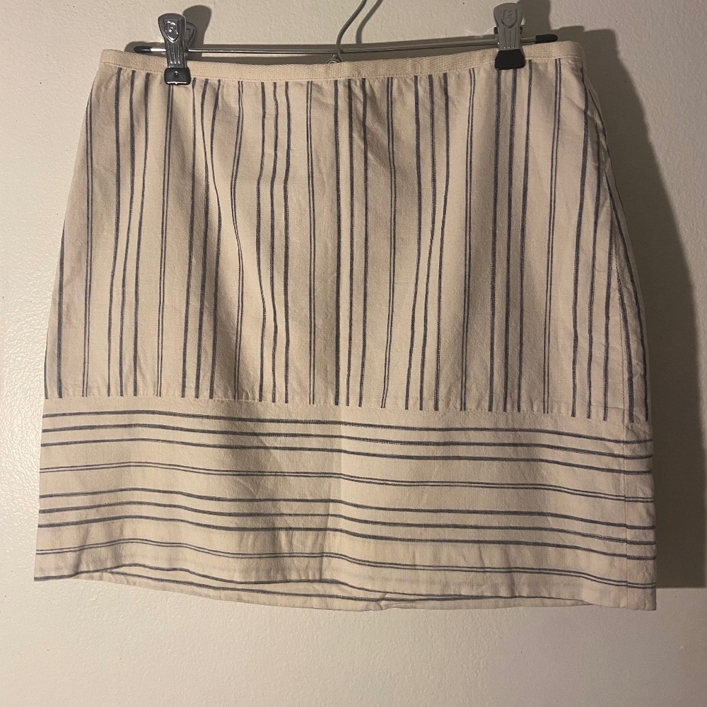Madewell Cream Stripe Mini Skirt Size 4 Closet Clearance!!